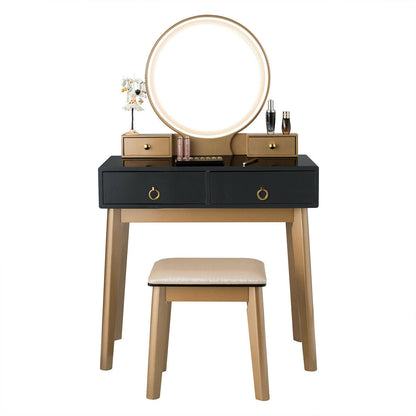 Makeup Vanity Table Set 3 Color Lighting Dressing Table