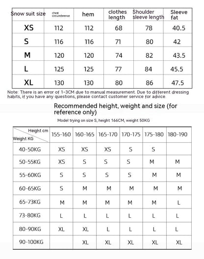Ski Suit Men's And Women's Thin Outdoor Windproof Waterproof Veneer Double Plate Ski Suit