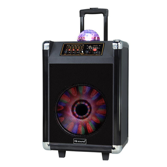 12" Portable Bluetooth Speaker with Disco Ball Light - Black
