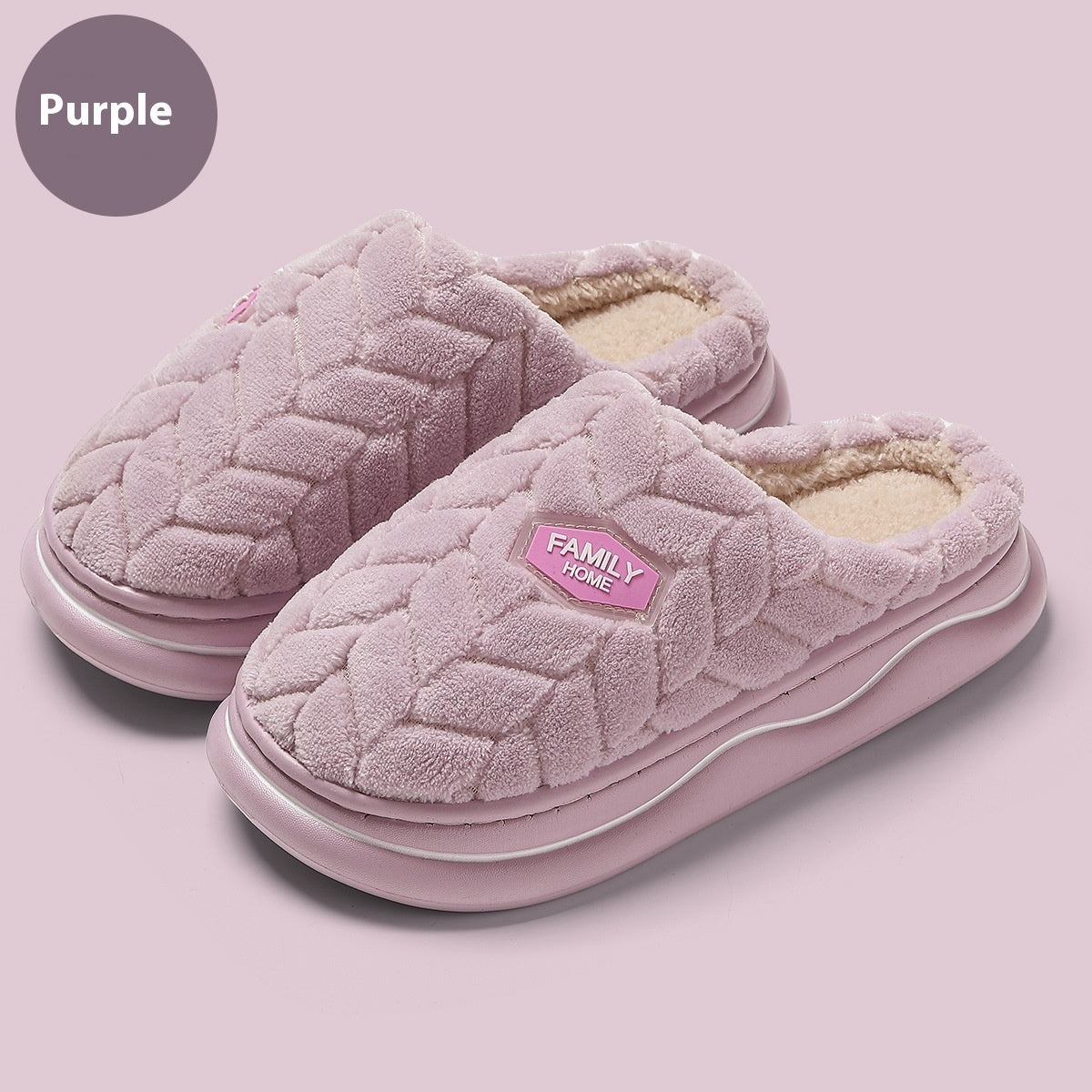 Thick Bottom Non-stinky Feet Home Indoor Non-slip Winter Fluffy Slippers