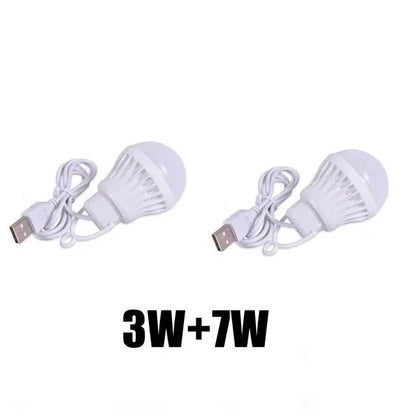 1/2pc 3W/5W/7W Usb Bulb Light Portable Lamp Led for Hiking Camping Tent Travel Work with Notebook Christmas for Home