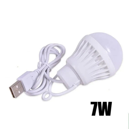 1/2pc 3W/5W/7W Usb Bulb Light Portable Lamp Led for Hiking Camping Tent Travel Work with Notebook Christmas for Home