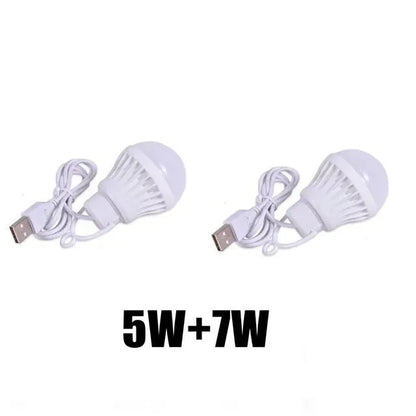 1/2pc 3W/5W/7W Usb Bulb Light Portable Lamp Led for Hiking Camping Tent Travel Work with Notebook Christmas for Home
