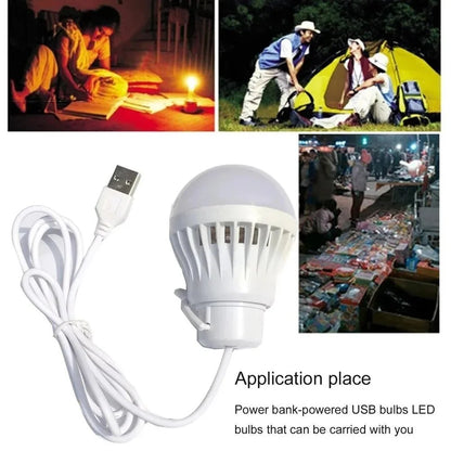 1/2pc 3W/5W/7W Usb Bulb Light Portable Lamp Led for Hiking Camping Tent Travel Work with Notebook Christmas for Home