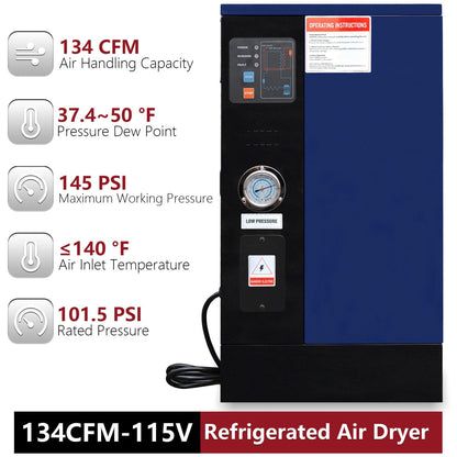 134CFM Refrigerated Air Dryer for 20HP & 30HP Compressors