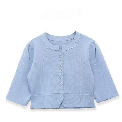 Chic And Stylish Round-neck Bubble-knit Cardigan Jacket