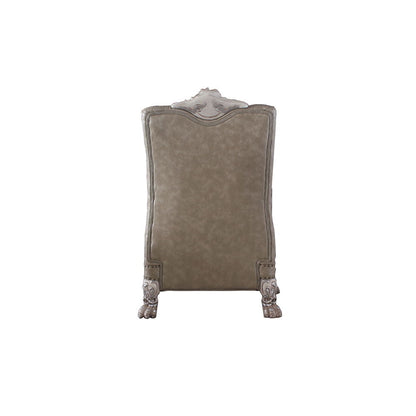Dresden - Chair With Pillow - Synthetic Leather & Vintage Bone White