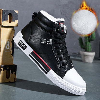 New High-top Sneakers With Velvet To Keep Warm