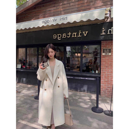 Stylish, Western-style Double-faced Wool Coat For Women
