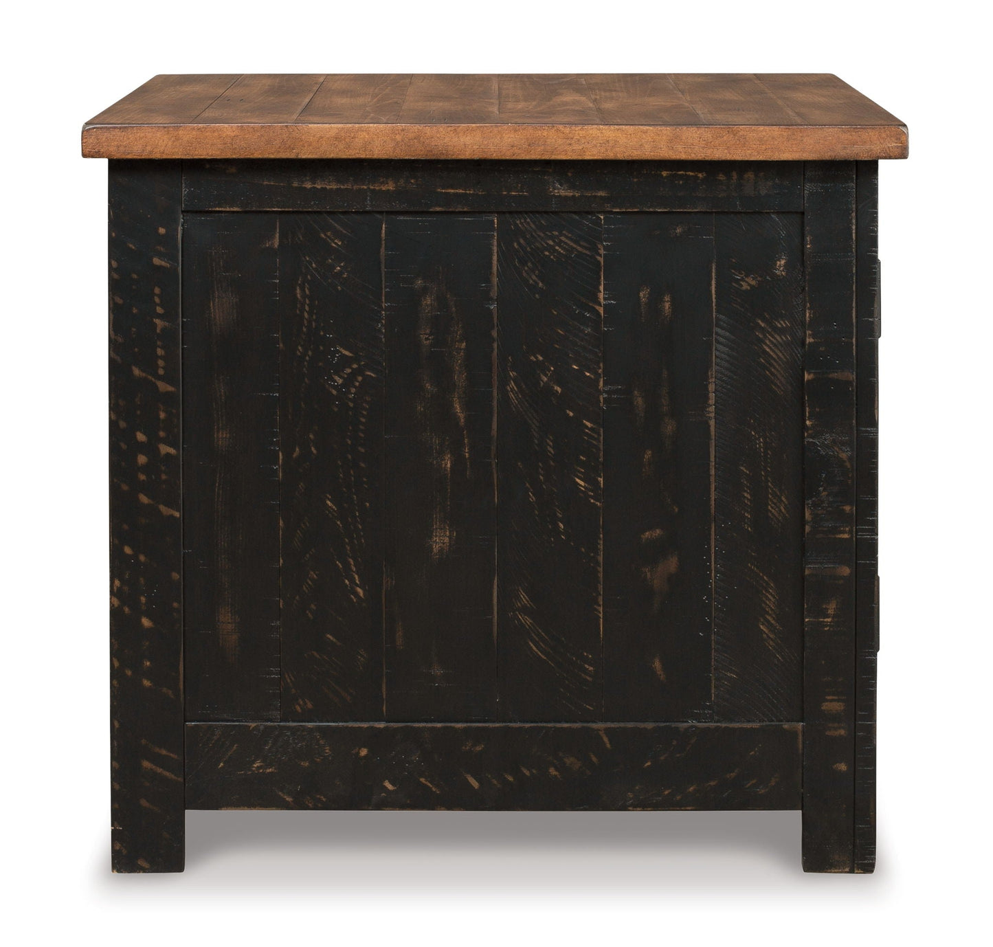 Valebeck - Rectangular End Table - Black / Brown