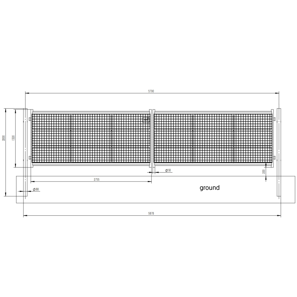 18 ft Farm Steel Grid Driveway Gate