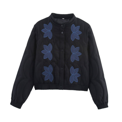 European And American Style French Embroidered Cotton-Padded Coat For Women