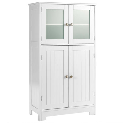 Bathroom Floor Storage Locker Kitchen Cabinet with Doors and Adjustable Shelf
