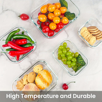 16-Piece Glass Food Storage Containers with Lids – Durable Set