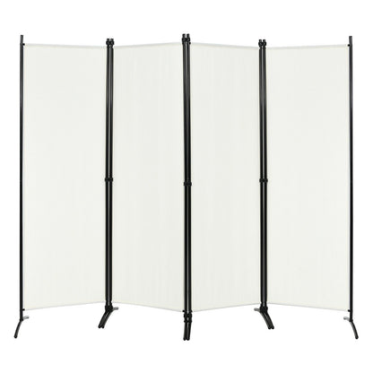 4-Panel Room Divider with Steel Frame