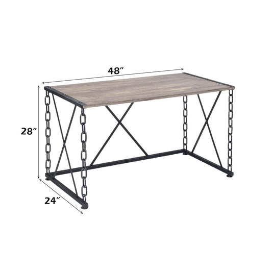 Jodie - Console Table (Same 92248) - Rustic Oak & Antique Black
