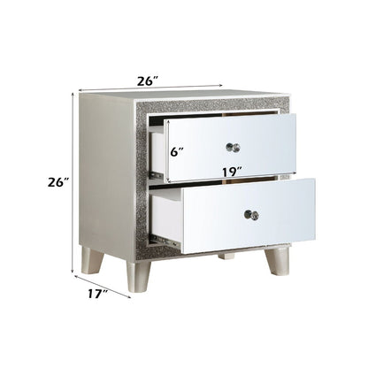 Sliverfluff - Nightstand - Mirrored & Champagne