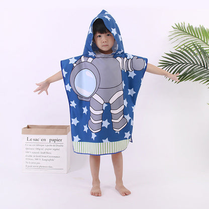 Microfiber Children's Cloak Double-sided Velvet Quick-drying Beach Towel