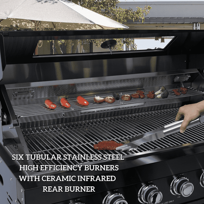 NG 85" 4-Burner 72,000 BTU Black Outdoor Kitchen Island Grill + Refrigerator + Sink