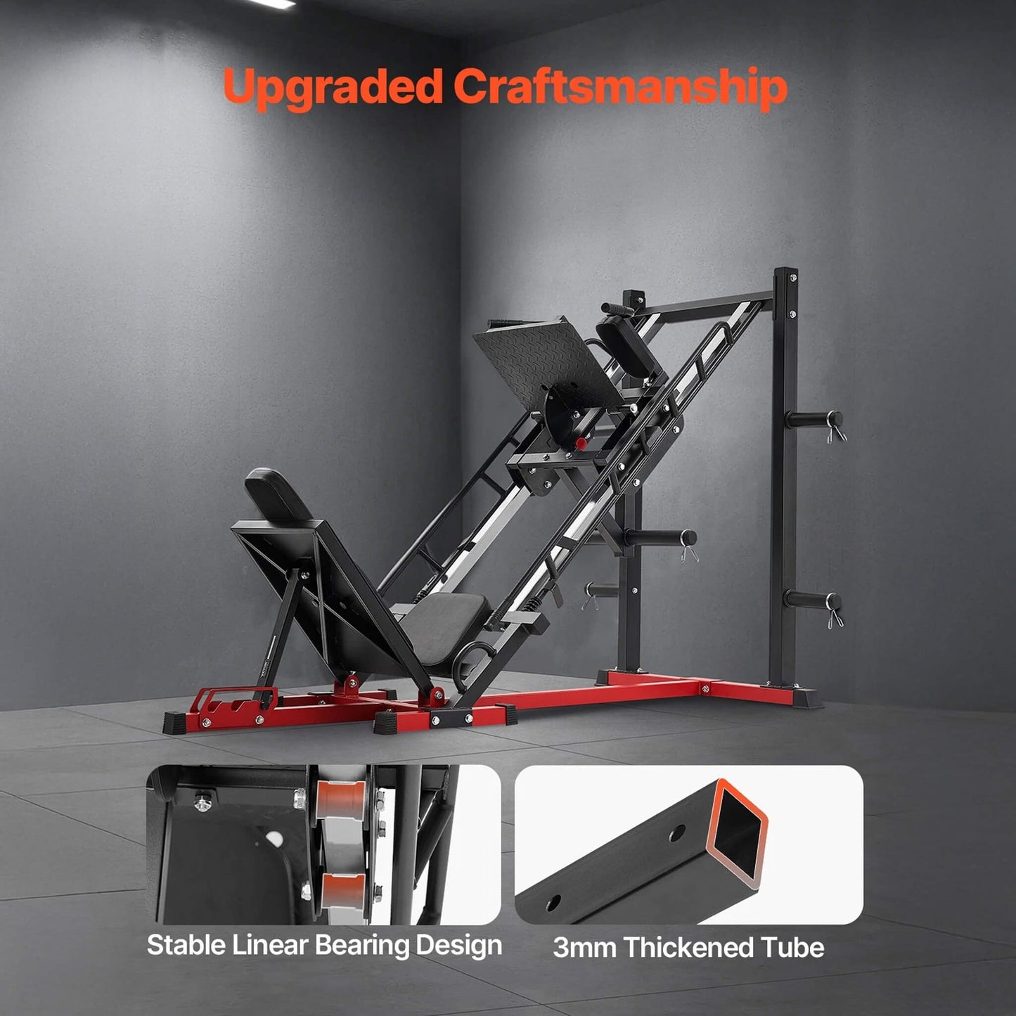 Rovix 2000LBS Adjustable Leg Press And Hack Squat Machine For Home Gym Workouts (SAK53148)