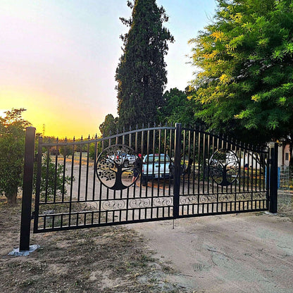 20x8 ft Steel Dual Swing Driveway Gate