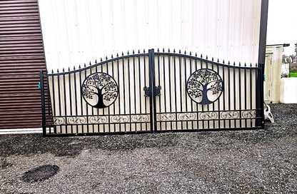 20x8 ft Steel Dual Swing Driveway Gate