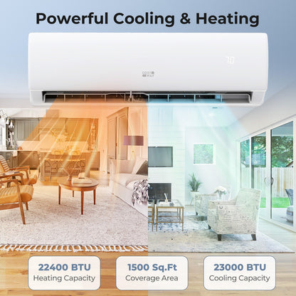 23000 BTU 208/230V Mini Split Air Conditioner and Heater Pump System
