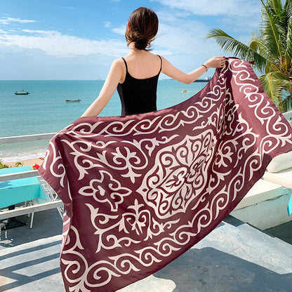 Sun-proof All-matching Shawl Beach Travel Dual-use Outdoor Beach Towel