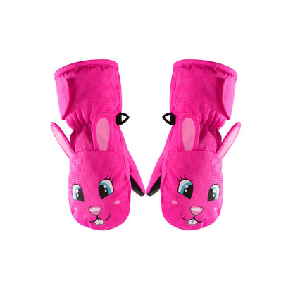 New Children's Ski Gloves Fleece-lined Girls' Cartoon Cute Baby Boy Mittens