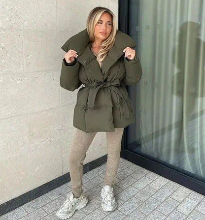 Loose Lace-up Sense Women's Fashion Coat
