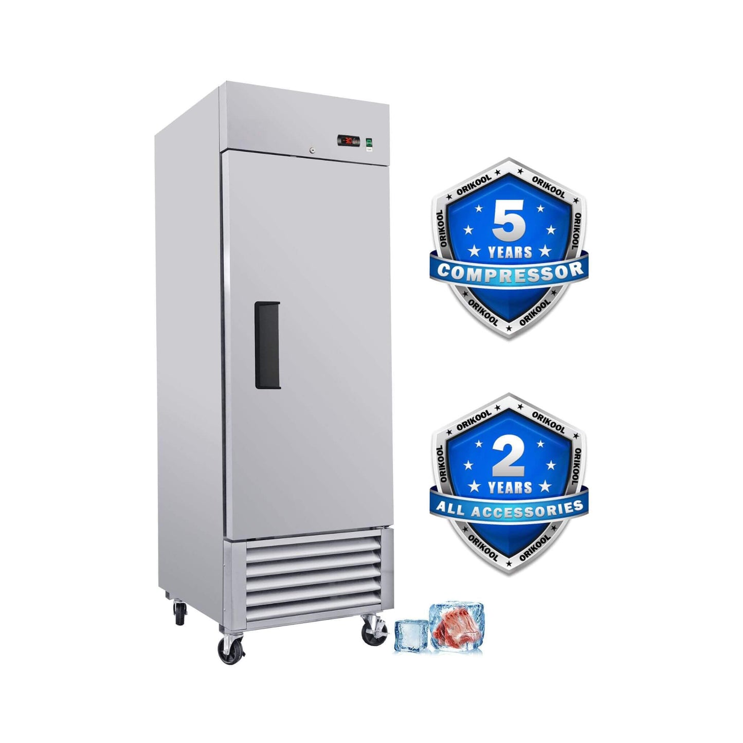 27-Inch Commercial 23 Cu.Ft Reach-In Stainless Steel Freezer (SAK96352)