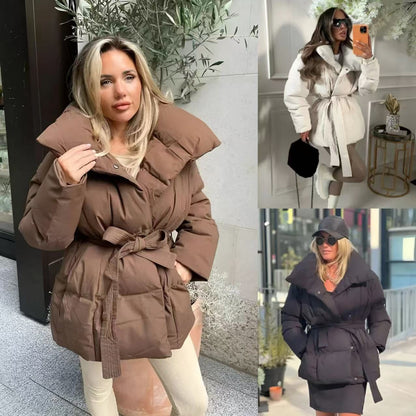 Loose Lace-up Sense Women's Fashion Coat