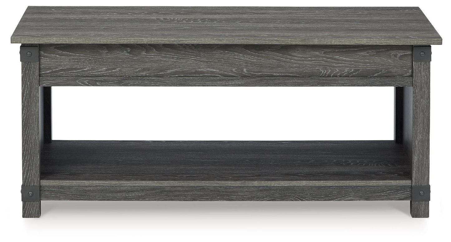 Freedan - Rect Lift Top Cocktail Table - Grayish Brown