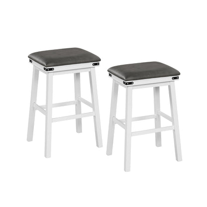 Set of 2 24/30 Inch Dining Bar Stool with Acacia Wood Frame