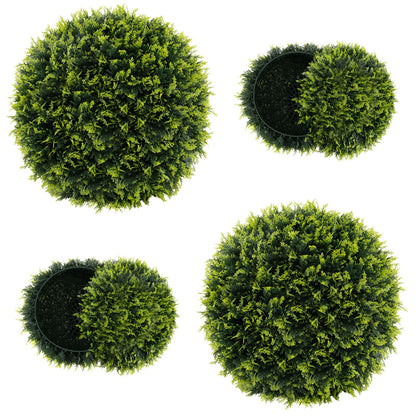 2 Pieces 18/22 Inches Indoor Outdoor Faux Decorative Balls for Patio Garden Front Door Balcony and Backyard
