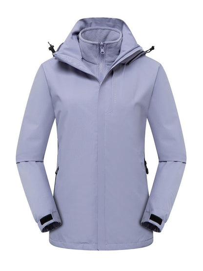 Shell Jacket Two-piece Set Coat Fleece Lined Removable Waterproof