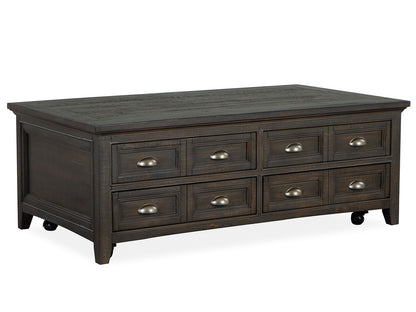 Westley Falls - Lift Top Storage Cocktail Table With Casters - Graphite