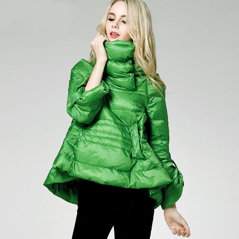 Down Jacket Women's Winter Fashion White Duck Down A- Line Plus Size Lightweight Thermal Turtleneck Down Jacket One Piece Dropshipping