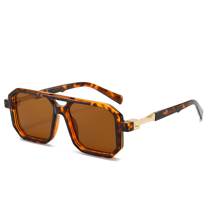 Women's Fashion Reflective Lenses Brown Sun Glasses