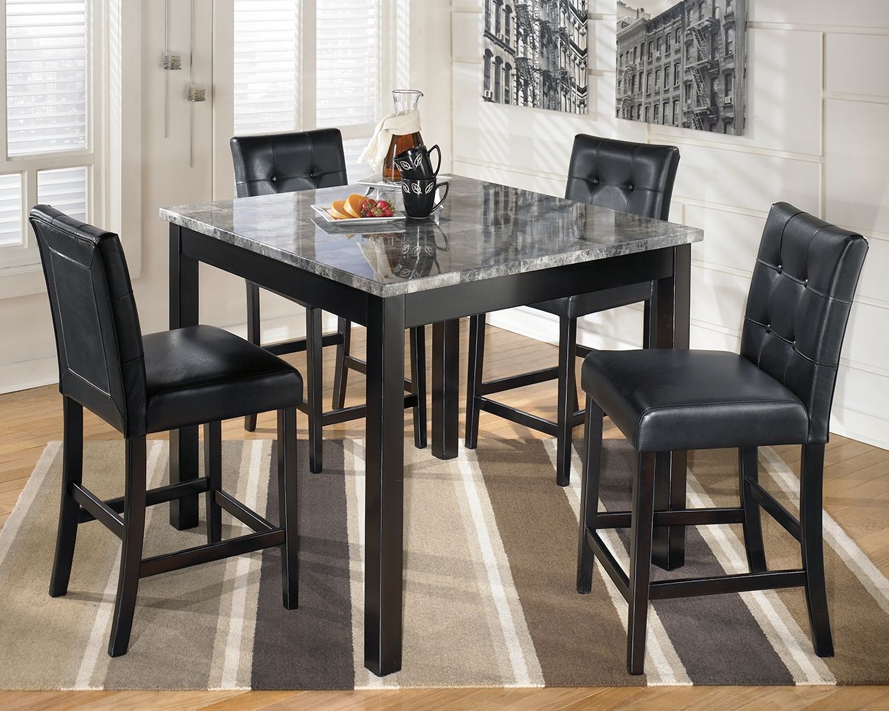 Maysville - Square Counter TBL Set (Set of 5) - Black