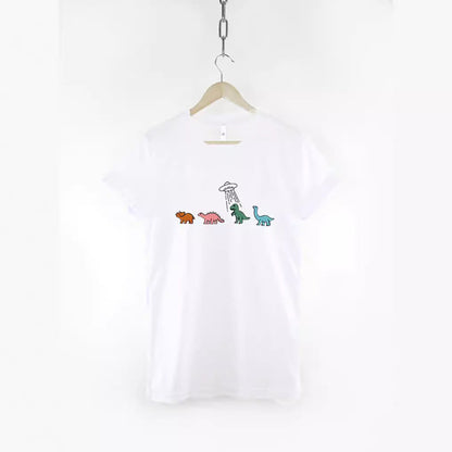 Round-neck Cartoon-print Short Sleeves