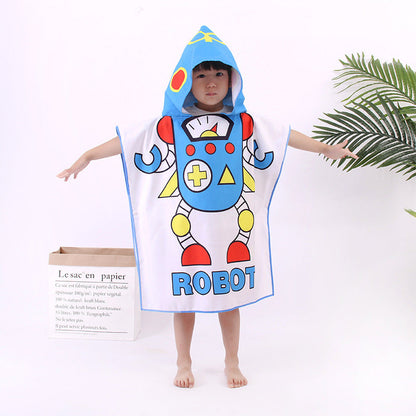 Microfiber Children's Cloak Double-sided Velvet Quick-drying Beach Towel