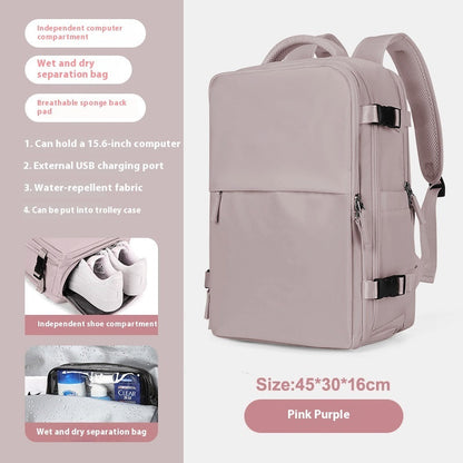 Backpack Women's Large Capacity Travel Men's Business Trip Can Be Expanded