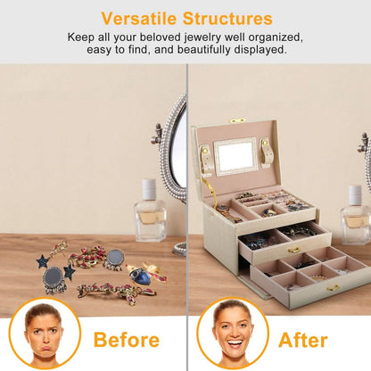 3-Layer Jewelry Case Organizer