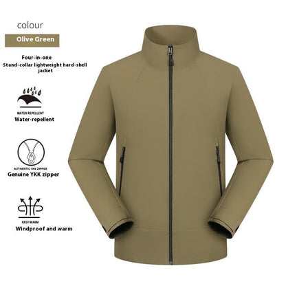 Thin Waterproof Stand Collar Jacket Men's Coat