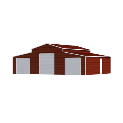 [30X42FT] Heavy-Duty All-Weather 3-Garage Galvanized Steel Storage Shed (SAK18765)
