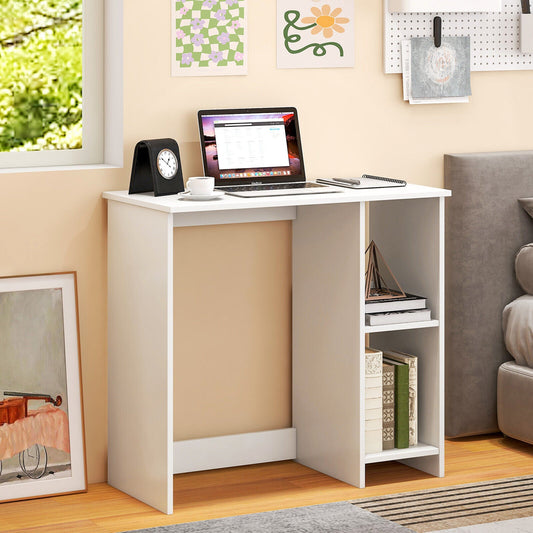 31.5 Inch Modern Home Office Desk with 2 Compartments