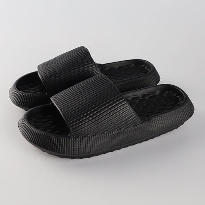 Summer EVA Slippers Solid Color Rhombus Stripe Anti-slip Slippers New Women's Home Shoes