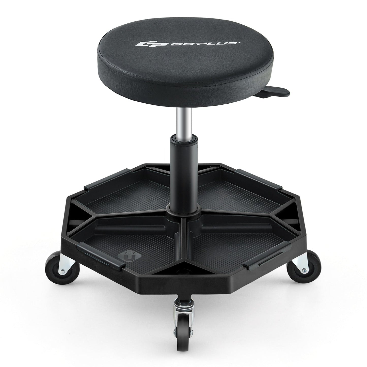 330 LBS Capacity Pneumatic Rolling Mechanic Stool with Padded Seat