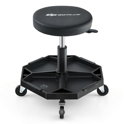 330 LBS Capacity Pneumatic Rolling Mechanic Stool with Padded Seat